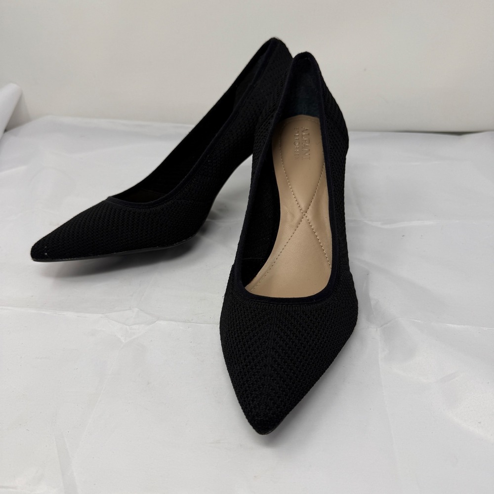 Alfani Step N Flex Womens 10M Black Knit Pointed Toe Stiletto Pump Heels